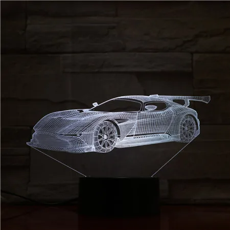 3D настольная лампа светодиодный ночник спортивная модель автомобиля сенсорная атмосферная лампа для вентиляторов декор в спальню Рождественский подарок для ребенка GX1726