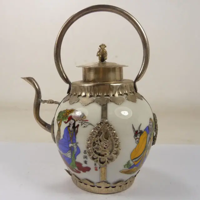 Продуманный Китайский классический фарфор инкрустированный медным драконом