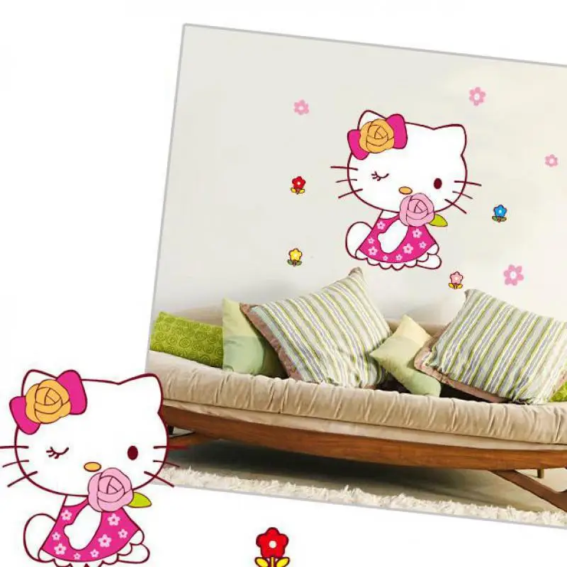 Hello Kitty туалет Ванная комната Водонепроницаемый декоративные украшения дома