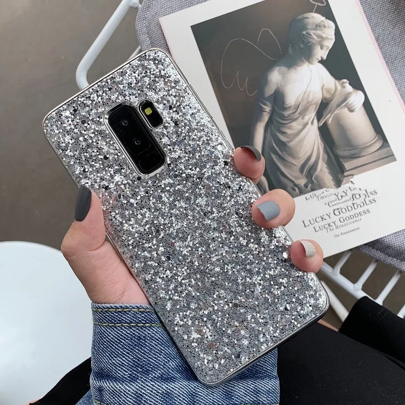 Meachy Silver Paillettes Phone Case For Samsung Galaxy S10 Plus S10e Note 9 8 S8 S9 Fashion Glitter Bling |