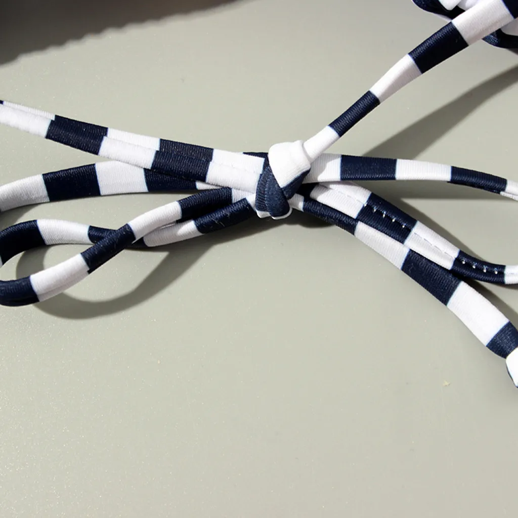 Сексуальный комплект бикини купальник в полоску женский Бразильский купальный