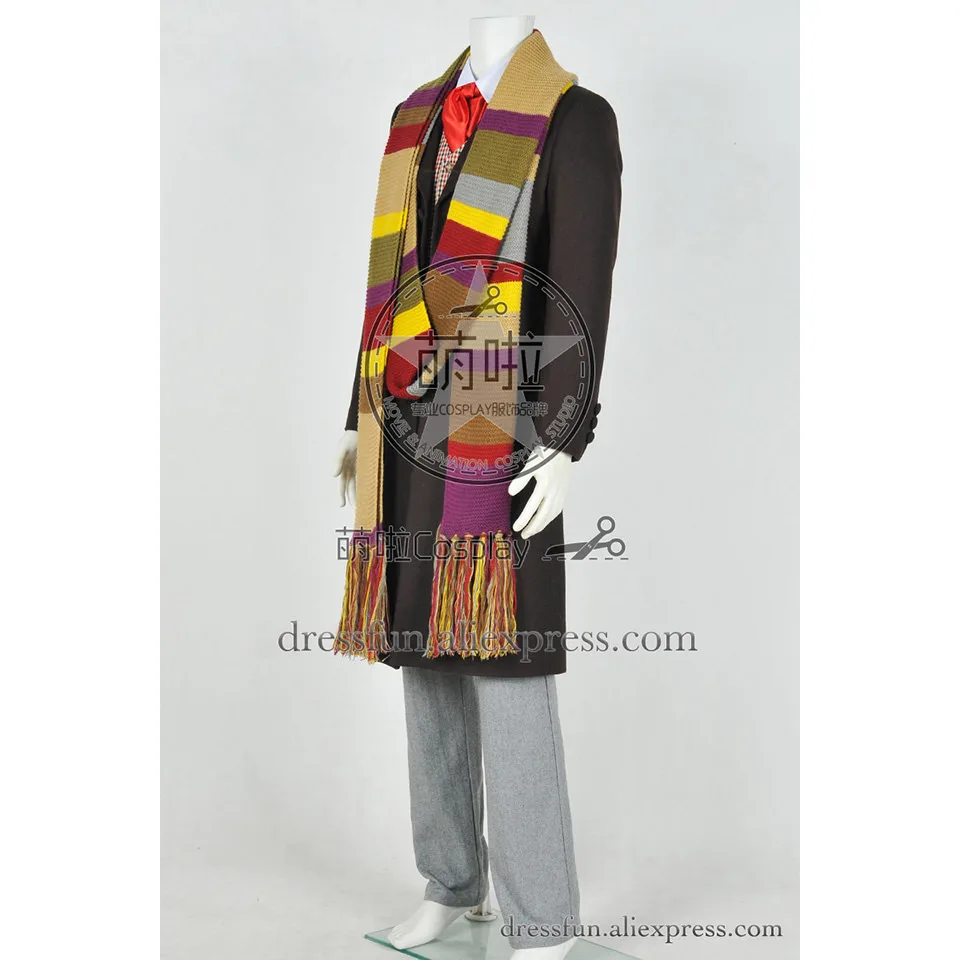 Костюм пекаря Who Is The Doctor Cosplay 4 Tom комплект одежды с шарфом плащ-Тренч мужской жилет