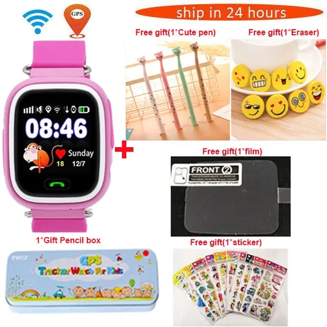 pink package 2 TWOX GPS Q90 Wi-Fi позиционирование Смарт-часы Дети SOS Вызов Расположение Finder устройство трекер ребенок безопасный анти потеря монитор PK Q50 Q80 - Цвет: pink package 2