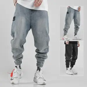 Мужские мешковатые джинсы в стиле хип-хоп, прямые брюки, модная уличная одежда, 2019