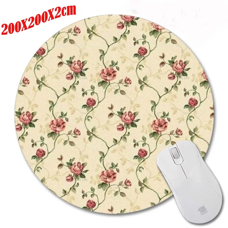 Коврик для мыши с принтом в виде красных цветов резиновый нескользящий подходит