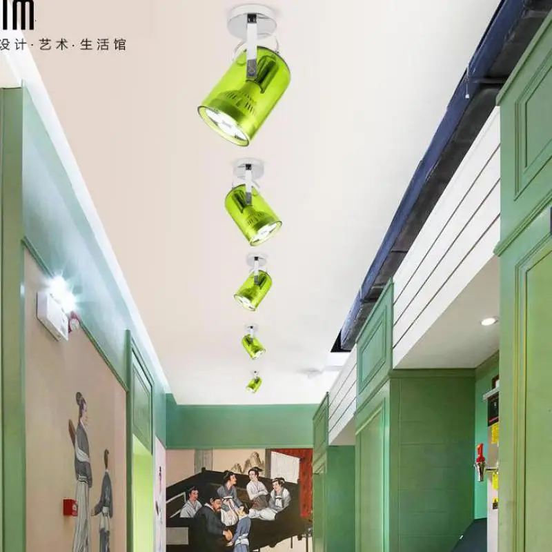 Светодиодный прожектор с цветным стеклом потолочный светильник на присоске для