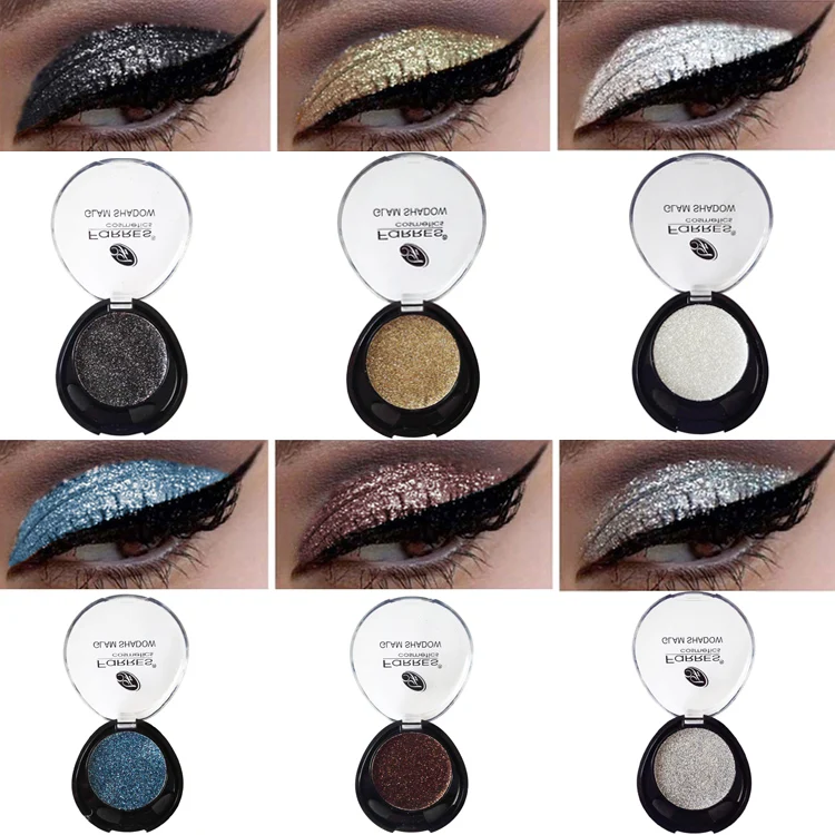 Профессиональный 6 цветов блеск для век золотого и серебряного цвета красоты