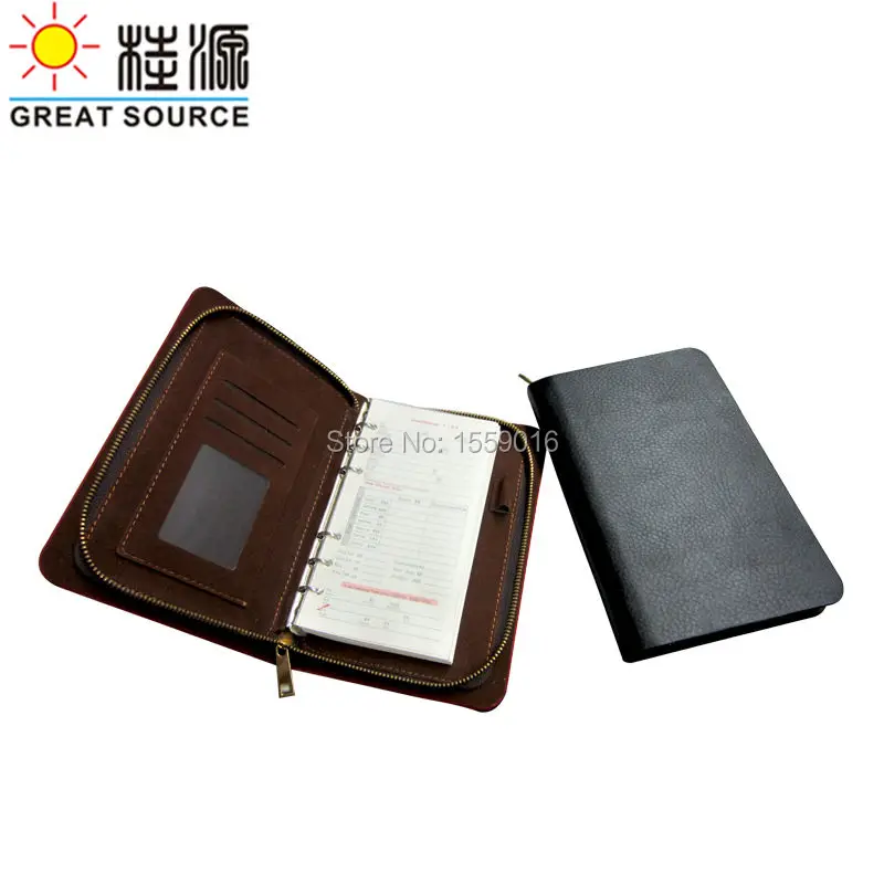 Планировщик А6 кошелек padfolio notebook золотая молния ежедневник прозрачная ручка сумка линейка цветные Стикеры