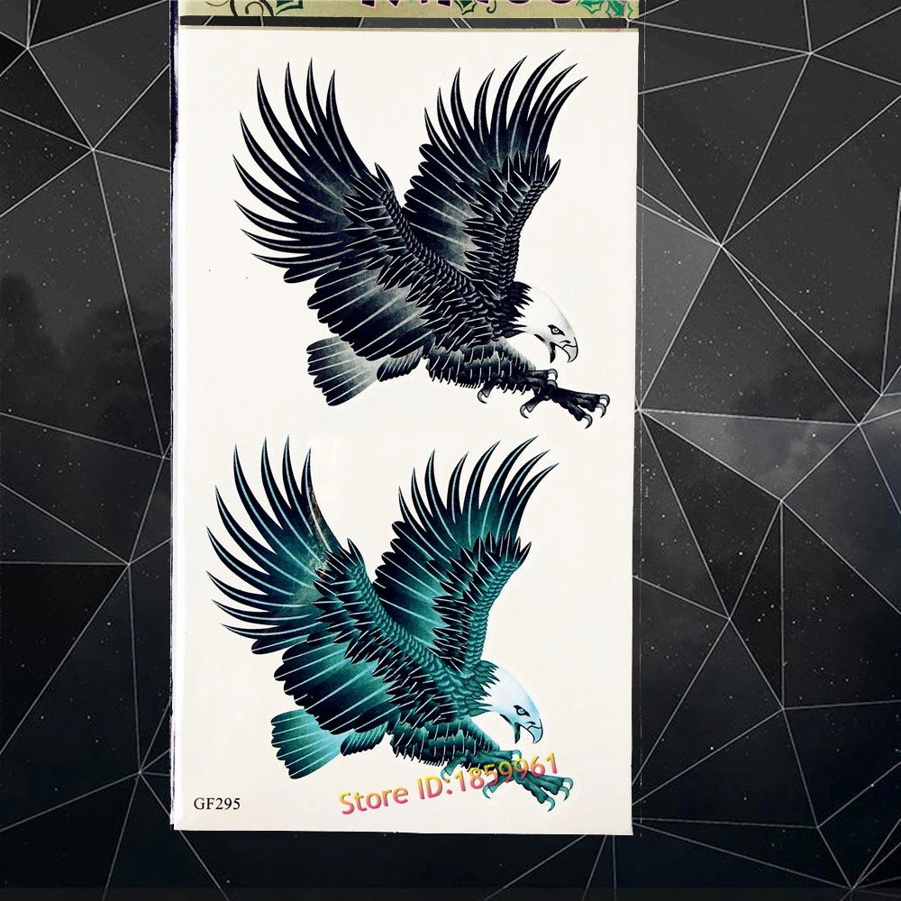 Большой Феникс Nirvana Летающий Временные татуировки Пион цветок Водонепроницаемый