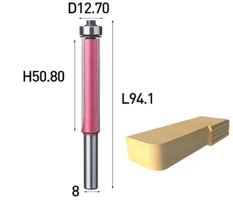 

1pc 8mm Shank Woodworking Flush Trim Router Bits For Wood Industrial Grade Trimming Cutters With Bearing Milling Cutter