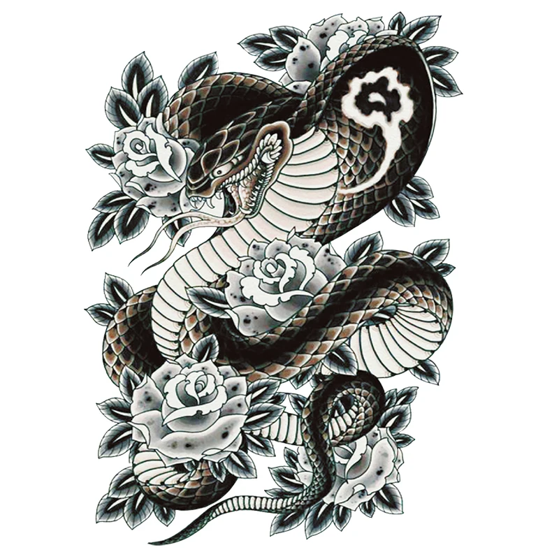 

Super Big Large Full Back Chest Tattoo stickers fish wolf Tiger Dragon Buddha waterproof temporary flash tattoos cool men women