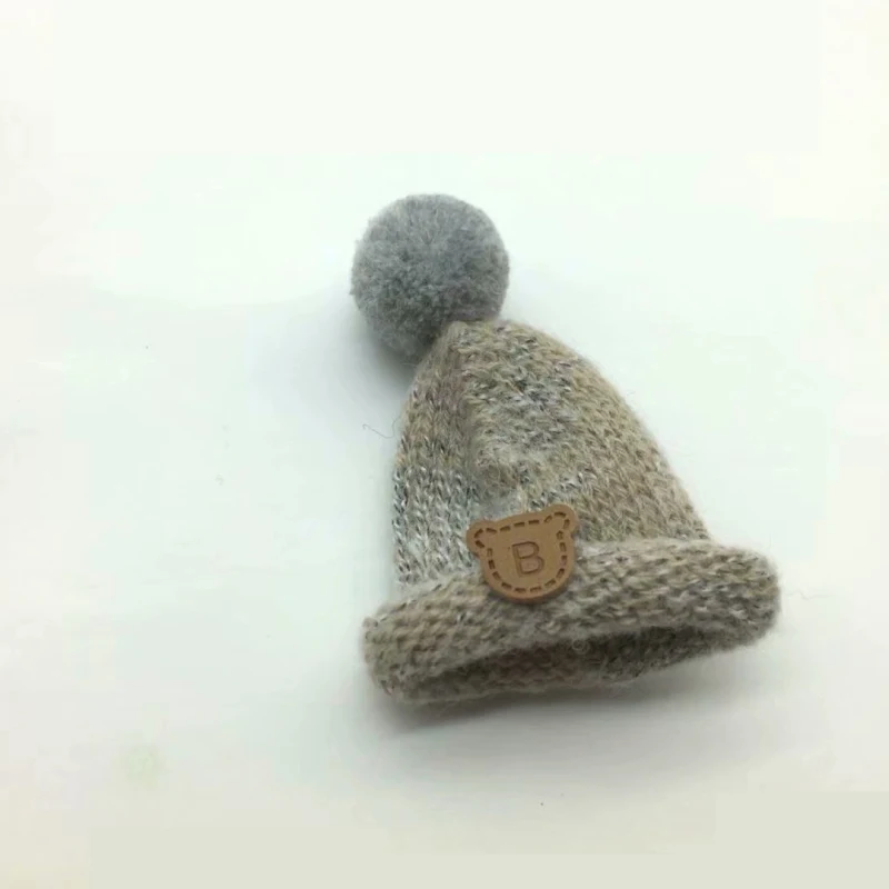 Beige 5 шт. мини-бант вязаная шляпа DIY кукла декоративные принадлежности чехол для телефона сумка одежда искусство ремесло материал детское украшения для волос - Цвет: Beige