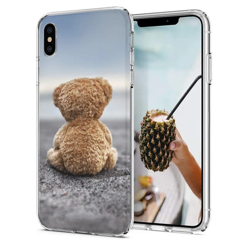Soft Phone Case For iPhone 6 7 8 plus Covers TPU Colorful Cute Cat Dog Bear Pattern Fundas X XR XS F053 |