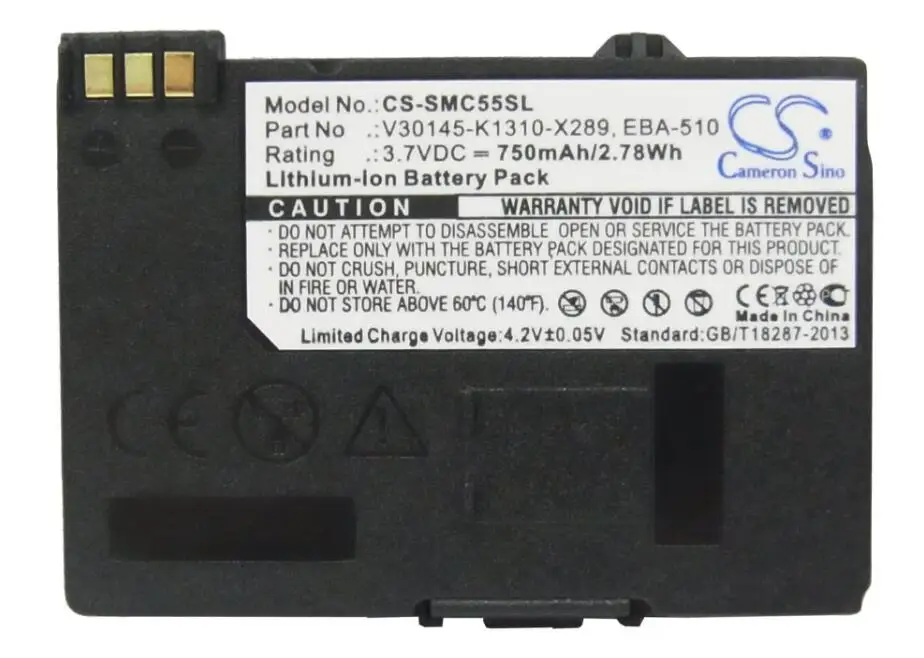 EBA 510 аккумулятор Cameron Sino 750 мАч для Siemens A51 A52 A55 A56 A57 A60 A62 A65 A75 C55 C56 C60 C61 C70 C71