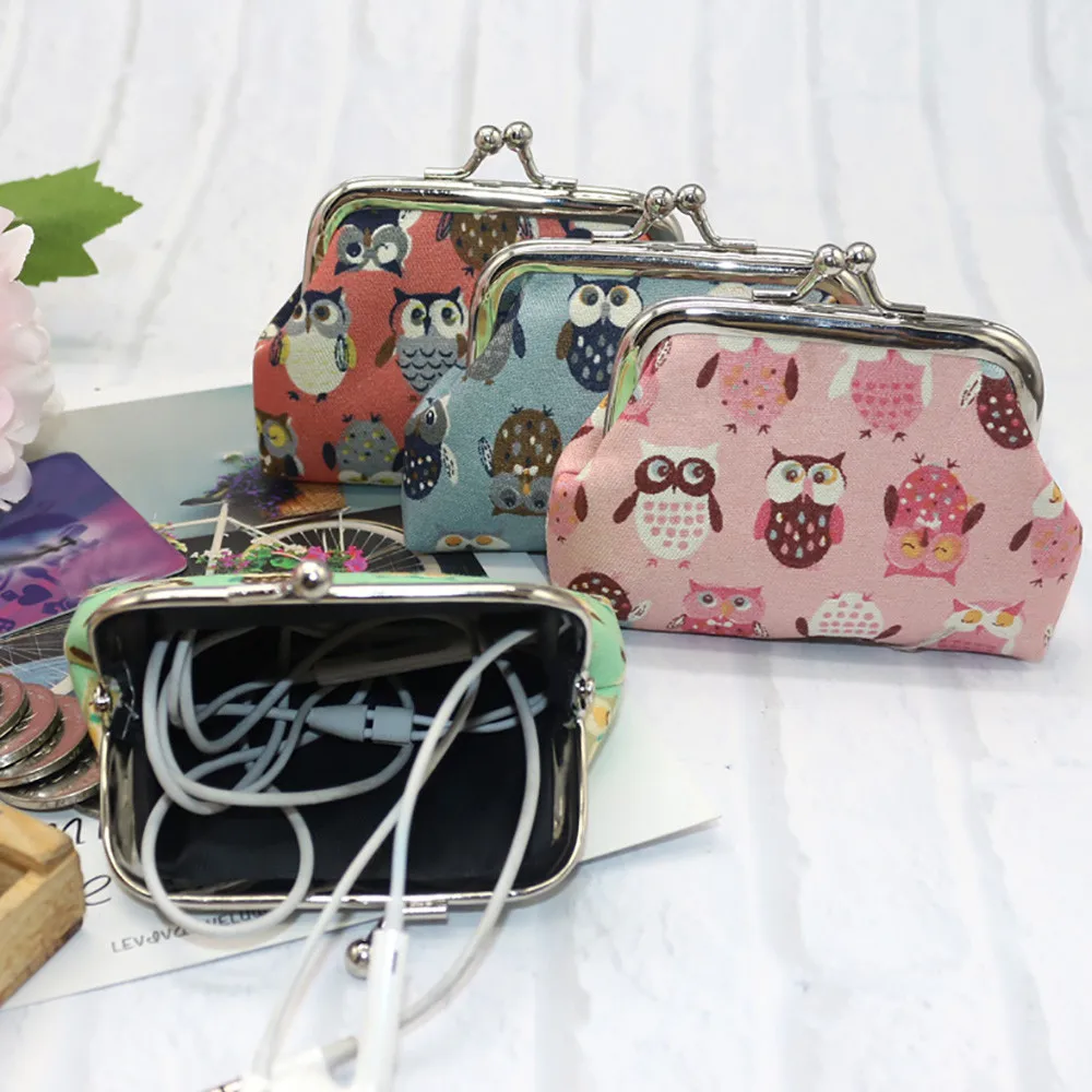 

Casual Women's Owl Mini Coin Purse Money Bag Change Card Holder Wallet For Credit Cards Small Clutch Purse bolsos mujer A40