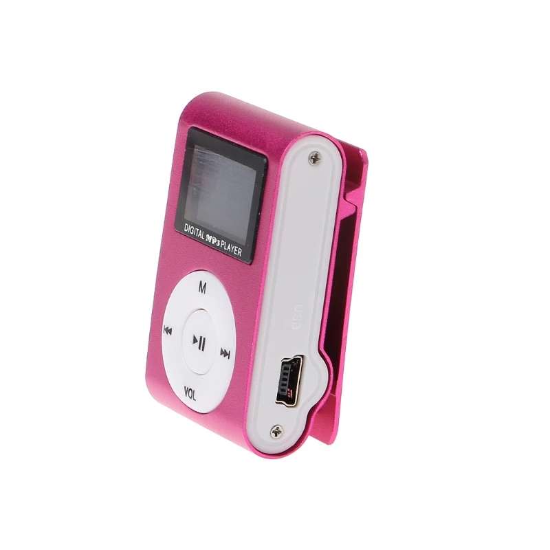 OOTDTY мини USB металлический зажим MP3 плеер ЖК-экран Поддержка 32 ГБ Micro SD TF слот для карт цифровой mp3 музыкальный плеер