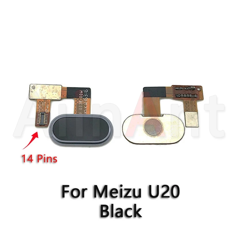 U20 Black Aiinant Оригинальная Кнопка возврата домой сенсорный ID датчик отпечатков пальцев гибкий кабель для Meizu U10 U20 Home Flex - Цвет: U20 Black