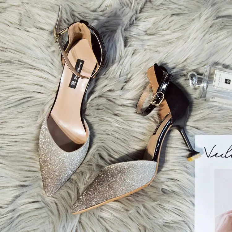 Sexy Pointed Toes Dress Shoes 2019 New Fashion Casual Party Slip-on Women High Heels Wedding Bling Pumps | Обувь