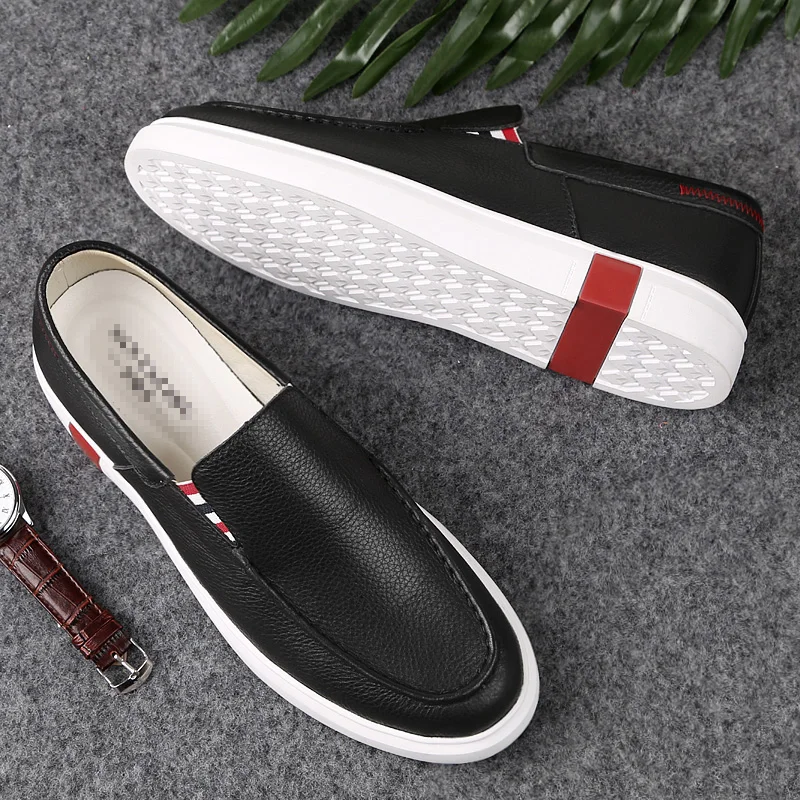 Новинка маленькие белые туфли из натуральной кожи мужские кроссовки слипоны
