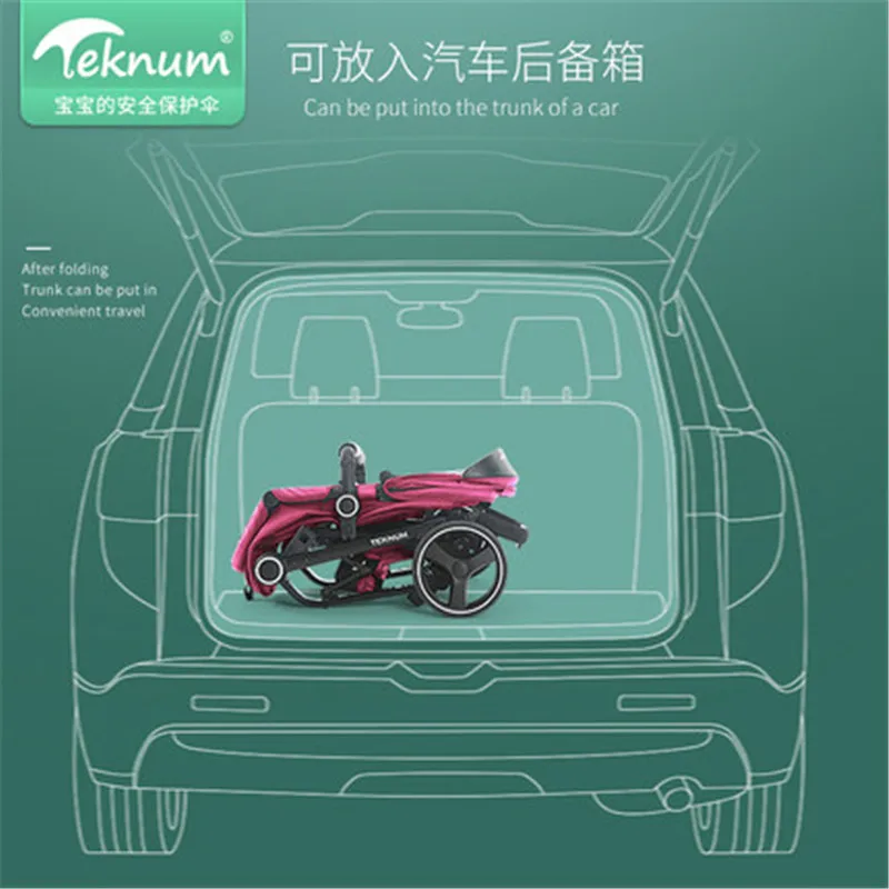 

Teknum 2 in 1 Baby Pram high landscape Baby trolley sitting and flat lying Baby Pram infant Baby Carriage Buggy Stroller