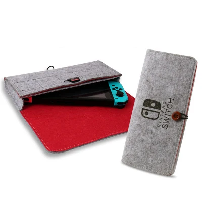 Light Grey1pcs Сумка для хранения для консоли nintendo Switch Pika Чехол Прочный чехол для переноски для nintendo NS Switch игровая консоль войлочная сумка аксессуары - Цвет: Light Grey1pcs