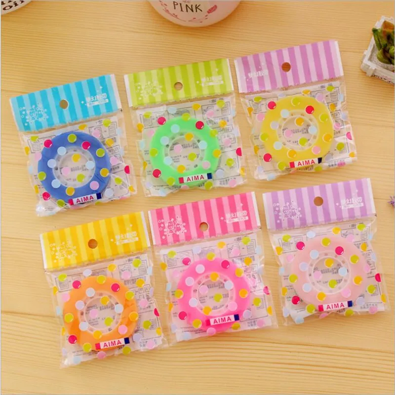 

1Pcs/lot Cute Transparent Adhesive Tape Fantasy Washi Tape Patch This Document Seamless 6 Color For School Office