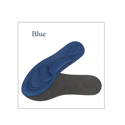 Blue 4D массажные стельки, мягкая губка, поддержка свода стопы, ортопедические стельки для обуви, обувь на высоком каблуке для мужчин и женщин, амортизирующие подошвы - Цвет: Blue