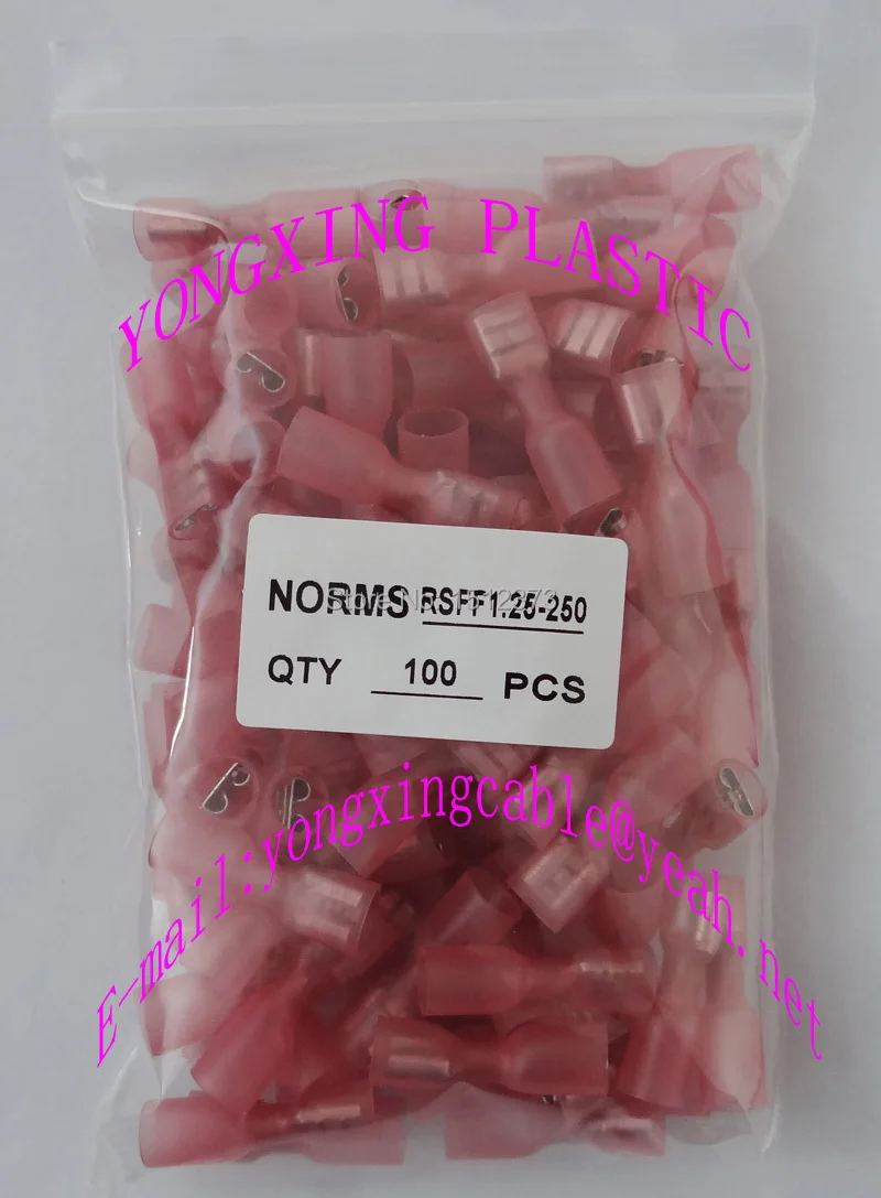 500 шт. в упаковке термоусадочная полностью изолирующая гнездовая Клемма красная