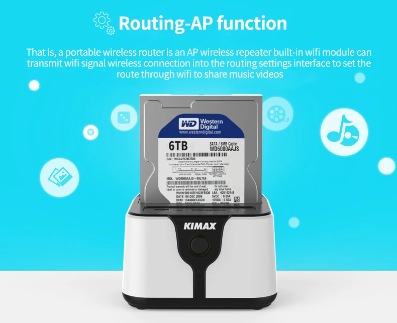 Беспроводной внешний hdd sata usb 3,0 wifi hdd box 2,5/3," SD TF карта hdd док-станция для 6 ТБ адаптер Внешний hdd ssd с wifi сети