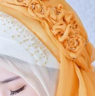 Мусульманская женская шелковая шаль с бисером и цветами высокое качество