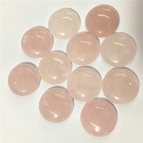 Rose Quartz Газель 12 шт. кабошоны из натурального камня Круглые бусины 25 мм тигровый глаз Малахит Агаты опал модные бусины для изготовления ювелирных изделий - Цвет: Rose Quartz