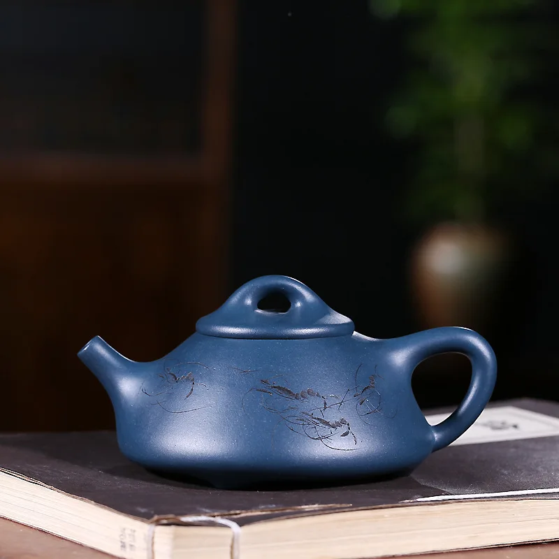 

Yixing undressed ore recommended teacher wang fang pure manual azure mud boring stone gourd ladle teapot tea set