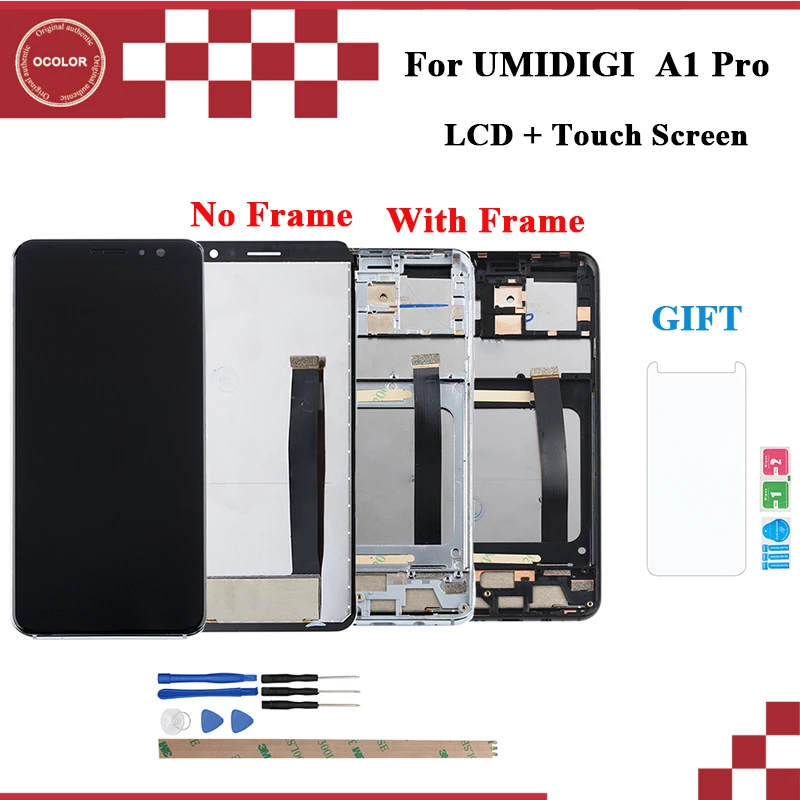 Цветной для UMI Umidigi A1 Pro ЖК дисплей и сенсорный экран с рамкой 5 &quotаксессуары