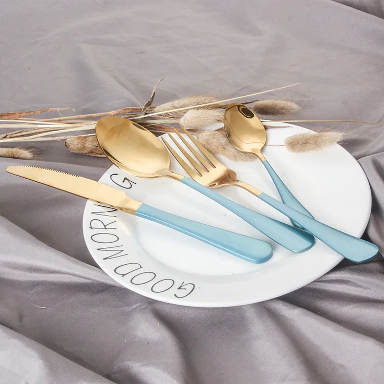 Набор посуды столовые приборы из нержавеющей стали набор черных ножей вилки