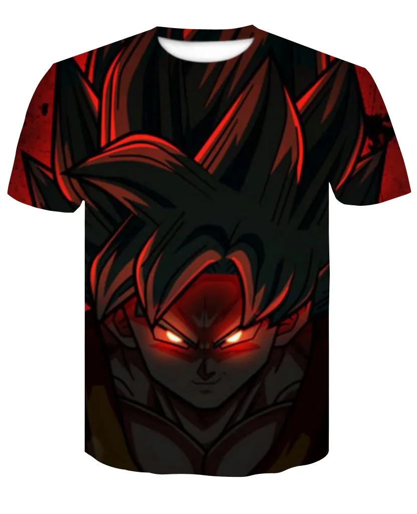 3D футболка с принтом Dragon Ball Z Goku Super Saiyan God, красная и синяя футболка с принтом Vegito футболка с рисунком летняя футболка, S-4XL - Цвет: AE109