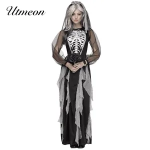Женский костюм вампира на Хэллоуин UTMEON, черный костюм зомби-призрака, нарядное платье для костюмированной вечеринки