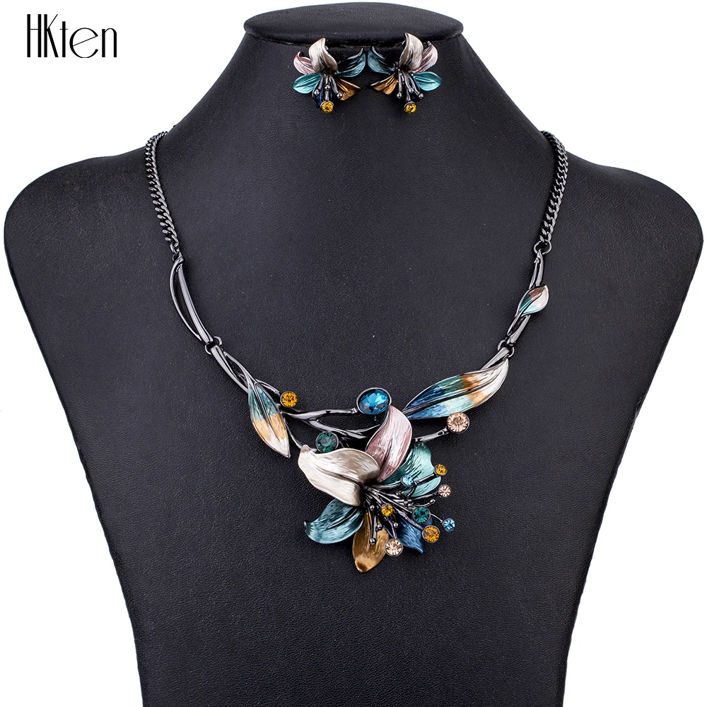 MS1504620 модные комплекты ювелирных изделий ожерелье цветной цветок подвеска