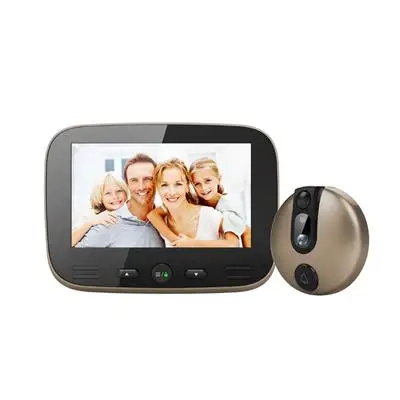 gold M100 видео-глаз 4,6 дюймов ips lcd дверной звонок безопасности двери умный электронный кошачий глаз домашний 160 градусов видео дверной звонок цветной экран - Цвет: gold