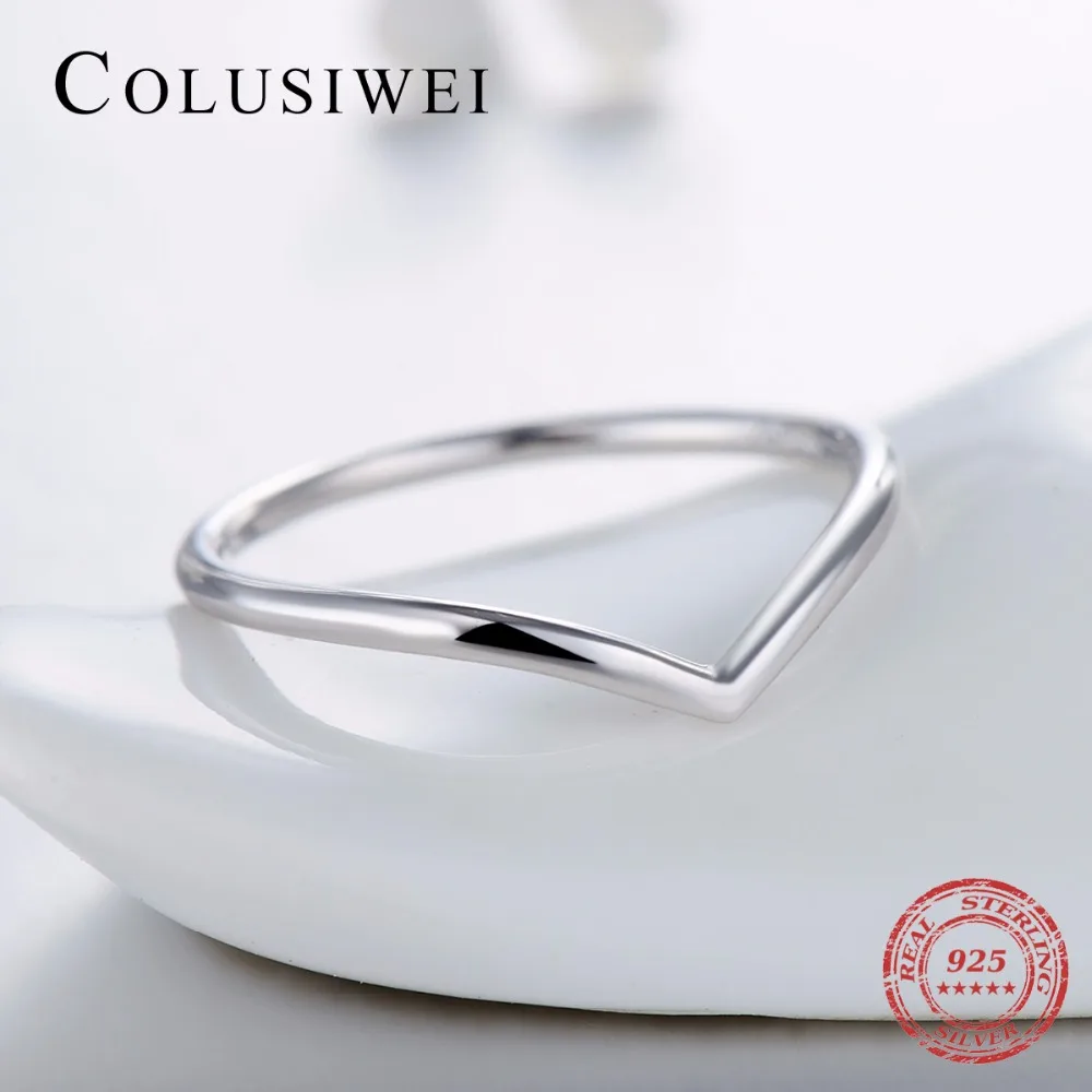 COLUSIWEI прозрачный CZ стекируемые Модные свадебные украшения Твердые 925