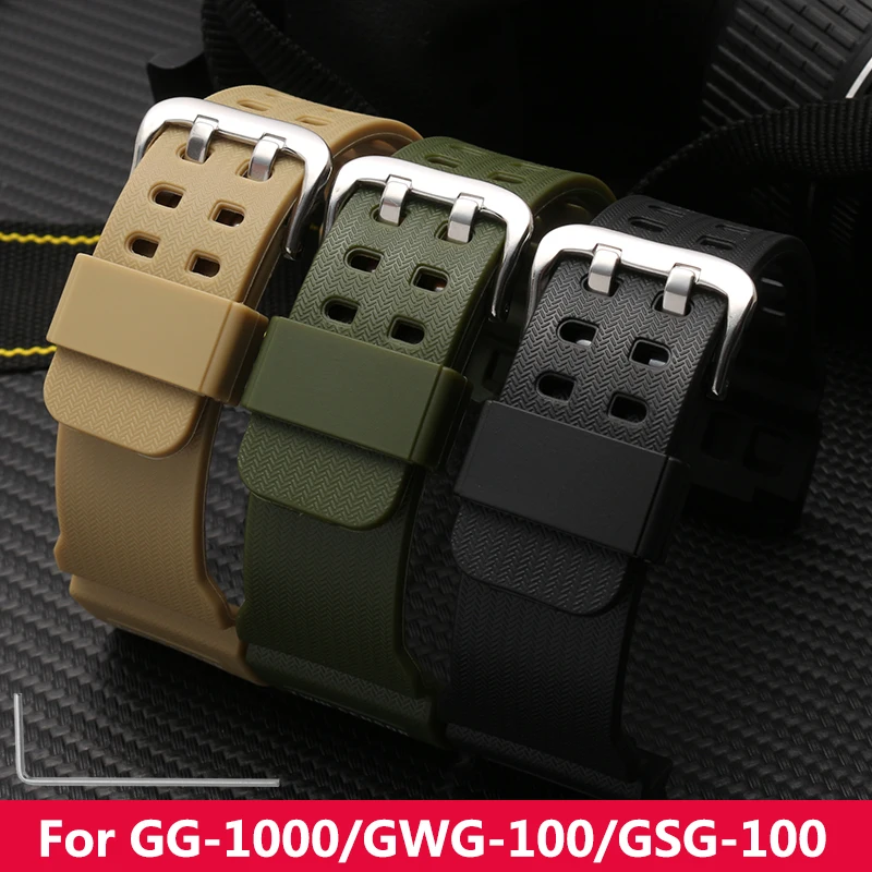 Высококачественный ремешок для часов резиновый специально GG-1000/GWG-100/GSG-100 мужские