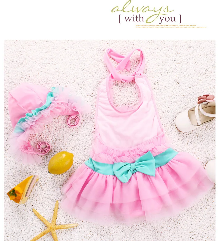 2016 купальник для девочек купальный костюм бикини малышей 1 предмет детский