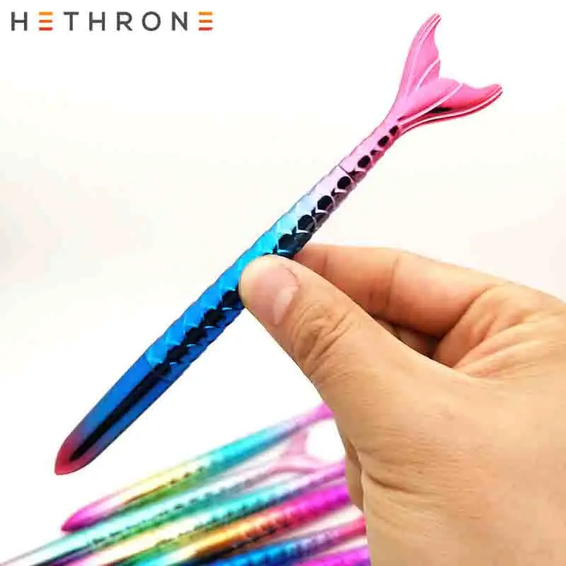 Hethrone Высокое качество 0 5 мм гелевая ручка Радужный гель Русалочка свободно