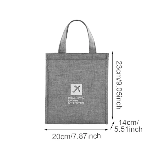 Gray S Lunch Bag Модная Портативная Термосумка для ланча, сумка для еды, свежий Bento, офисный напиток для пикника, холодноизоляционный органайзер, сумка, аксессуары, поставка - Цвет: Gray S Lunch Bag