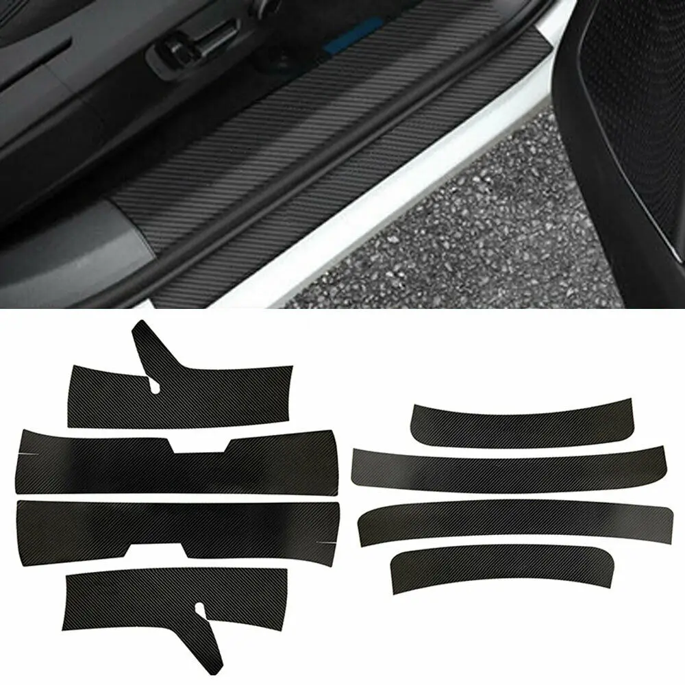 

For Toyota CHR 2018+ Car Door Entry Protector Sill Scuff Plate Trim Leather Film 8pcs