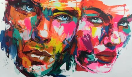 Ручная роспись Nielly Франсуаза пара портрет на холсте картина маслом плакат