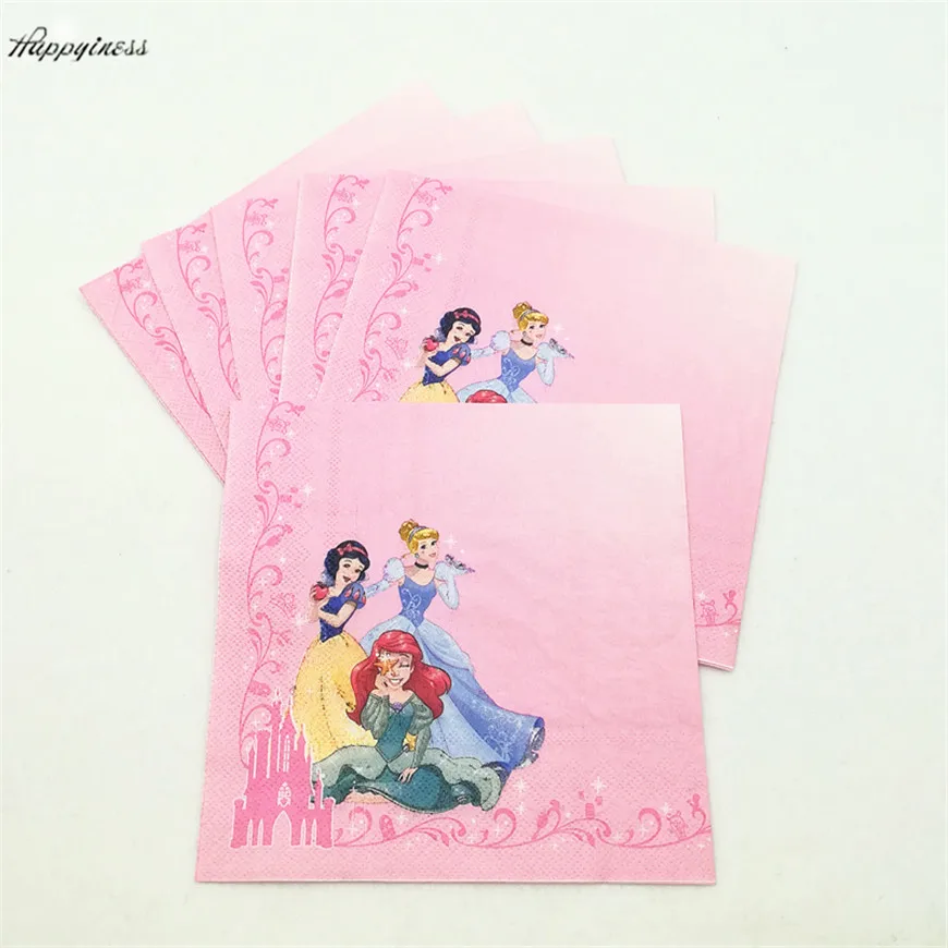 10 шт. шесть Принцесса бумажные салфетки День рождения украшения вечерние