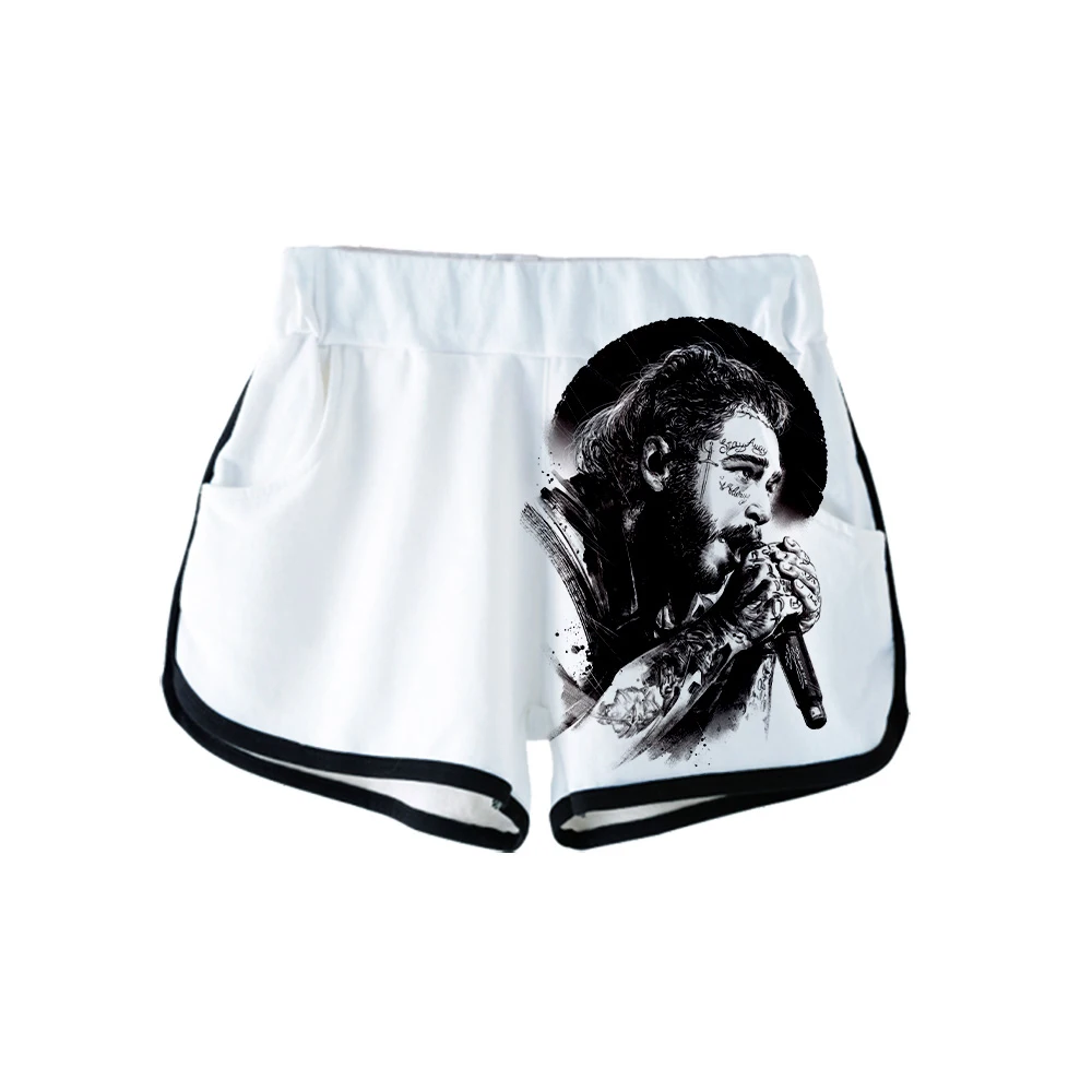 Женские шорты с 3D принтом Post Malone модные в уличном стиле летняя одежда Харадзюку