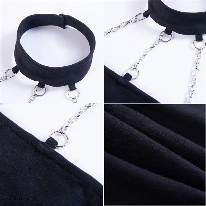 Женский топ на бретельках с металлической цепочкой в стиле панк | Женская одежда