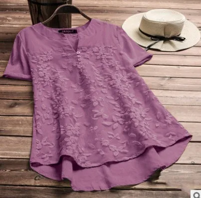 Женская мешковатая рубашка с коротким рукавом свободная цветочным принтом