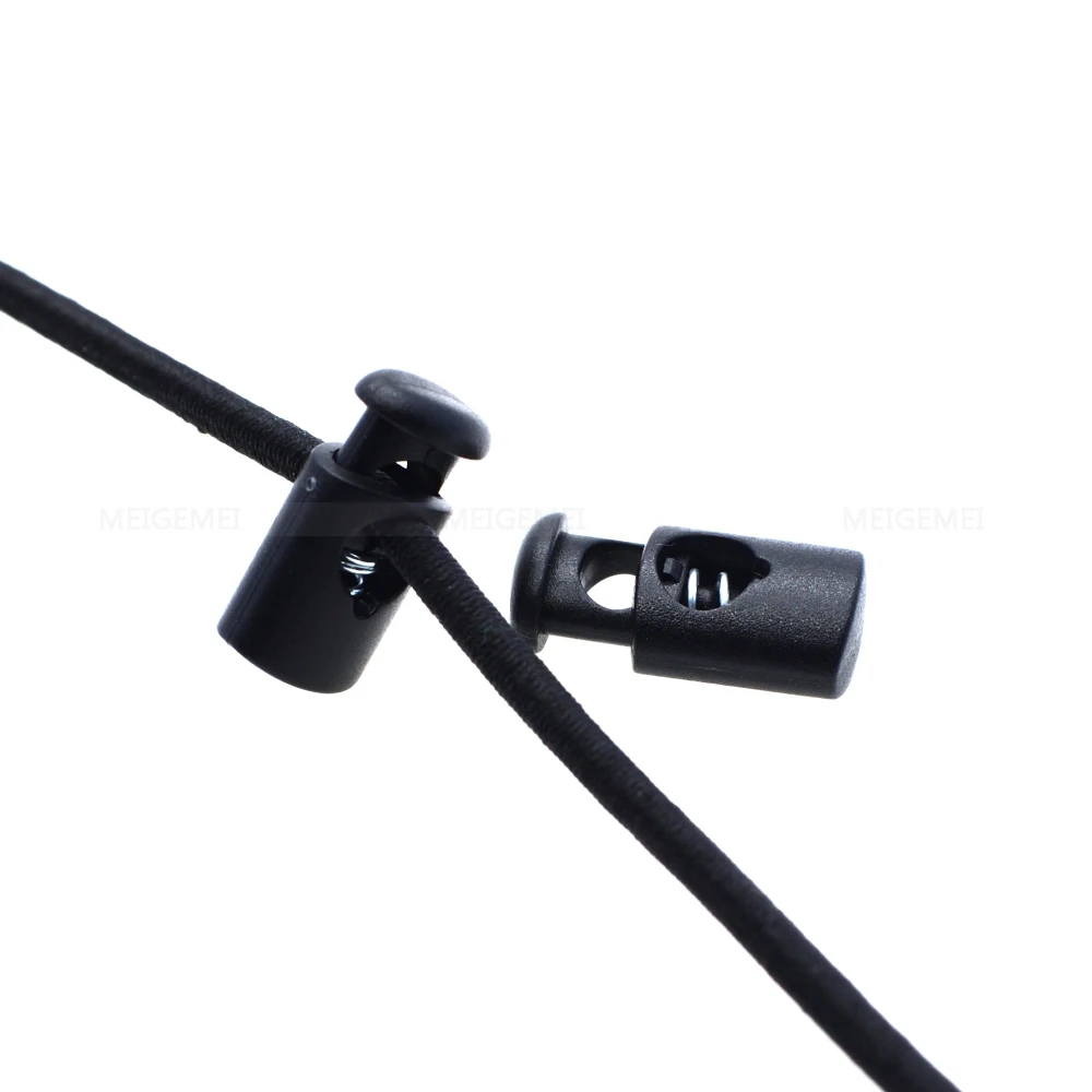

50pcs/pack Cord Lock Stopper Cylinder Barrel Plastic Black Toggle Clip For Garment Accessories/Bags/Shoe Lace#C0012-B1